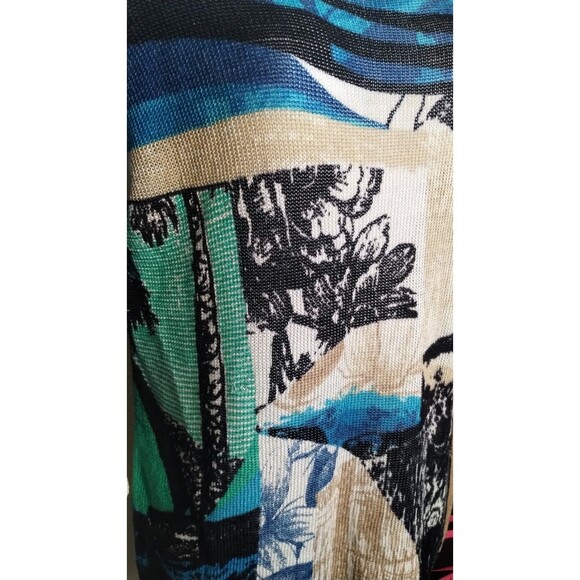 Nic + Zoe Women's Blue Cream Geo Pattern Knit Lightweight Sweater Large - Picture 6 of 9